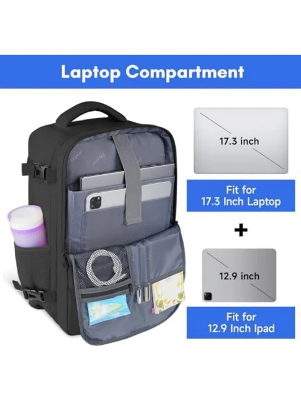 Versatile Travel Backpack with Shoe Compartment for Men & Women - Carry-On Ready